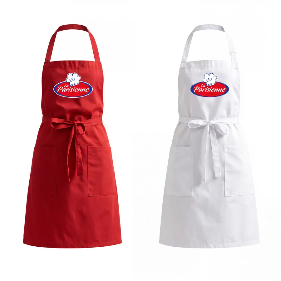 Delantales de tela drill con logo en DTF